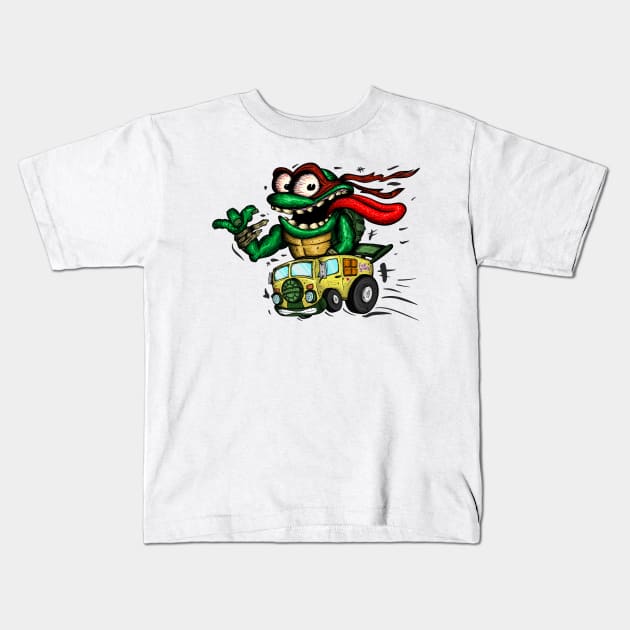 Turtle Fink Raph Kids T-Shirt by Just Reese Art